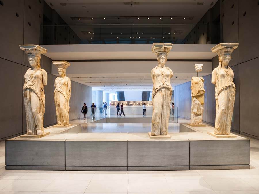 The Caryatids waiting for the return of their 6th sister The Acropolis Museum in Athens