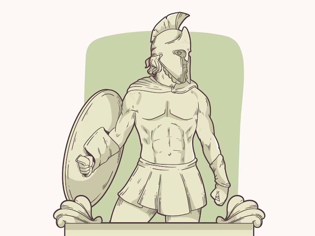 Illustration of God of war God Ares