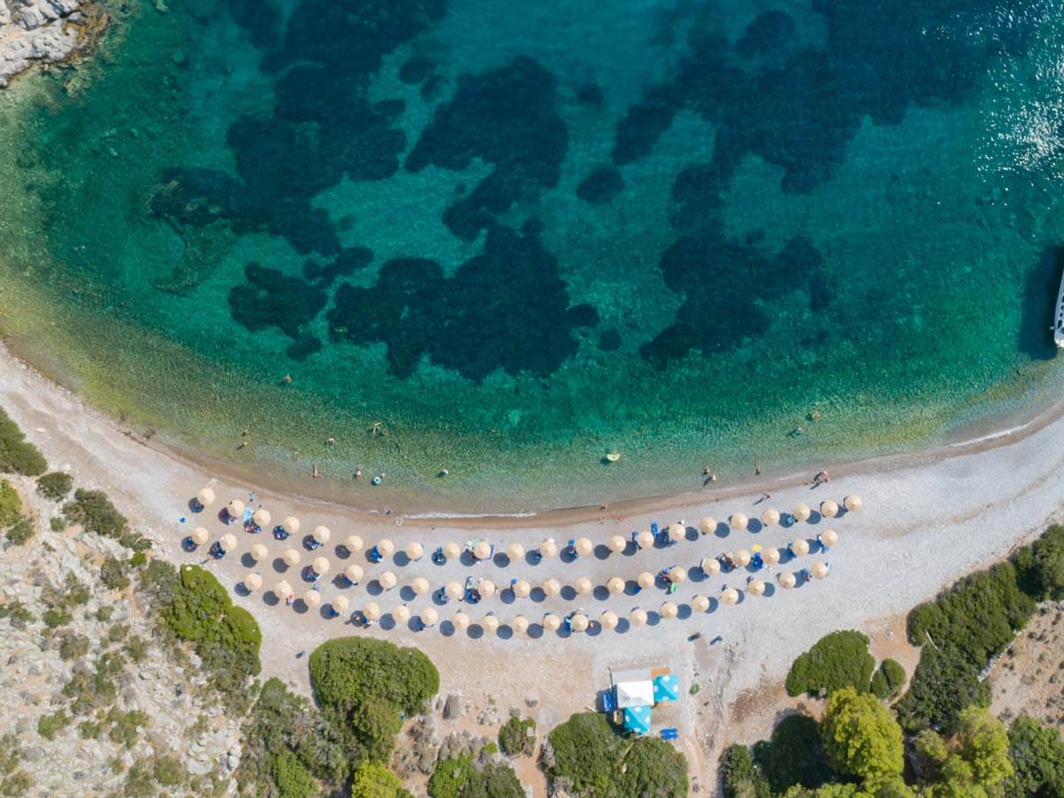 Credit: dronepicr / Flickr Agios Nikolaos beach in Hydra
