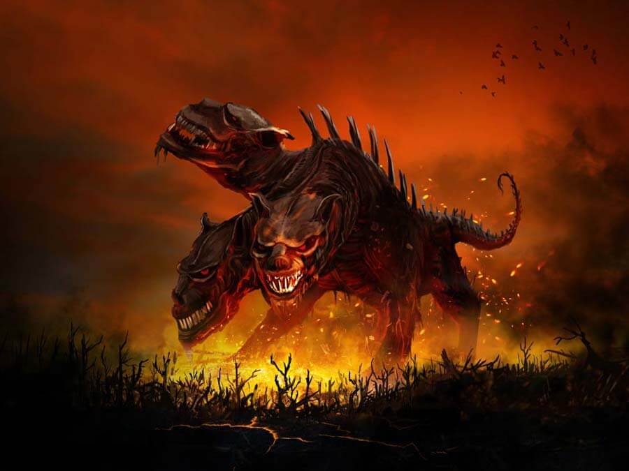 The three-headed dog of Hades, Cerberus