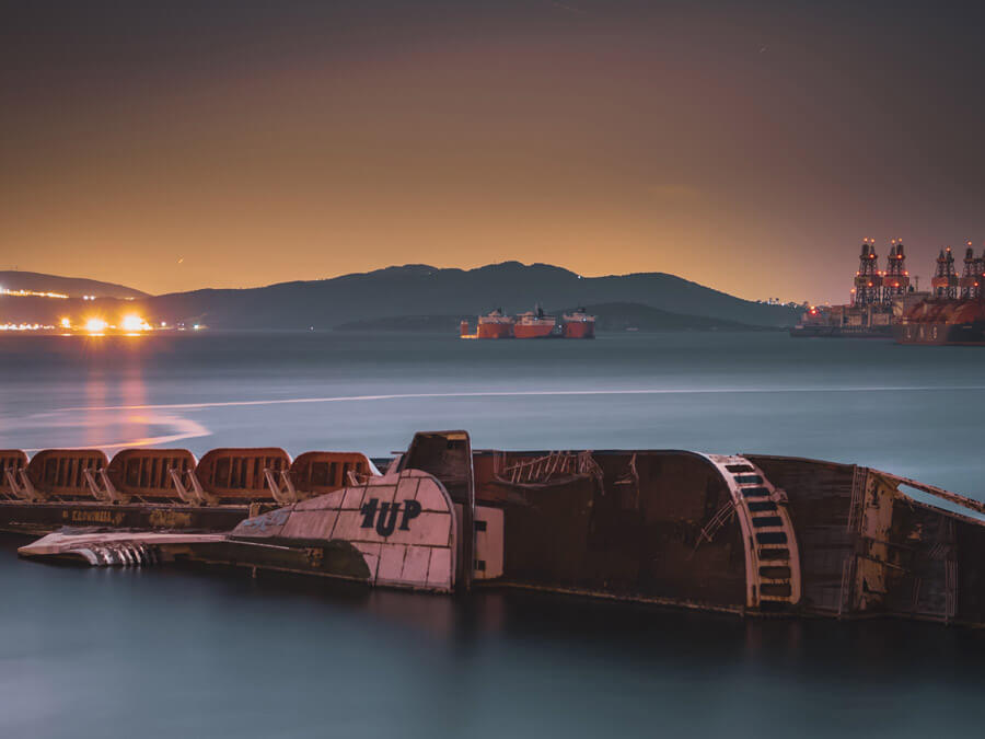 Sunken ship in Eleusis