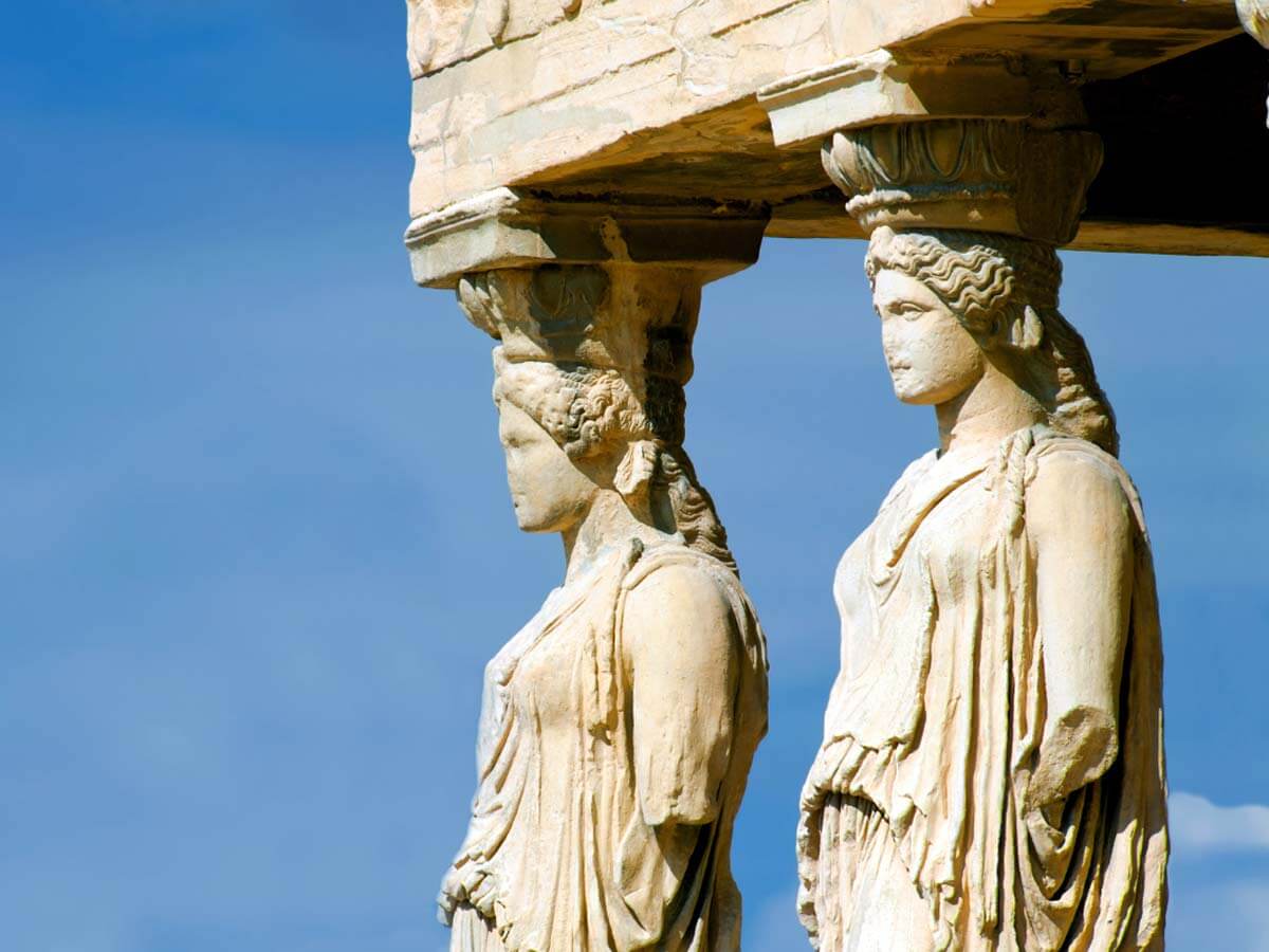 Caryatids on Acropolis Female figures of Caryatids on Acropolis