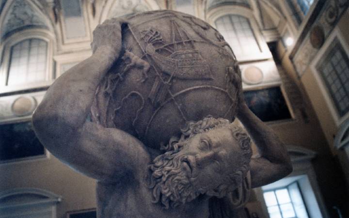 Collezione Farnese. National Archaeological Museum, Naples God Atlas holding the sky