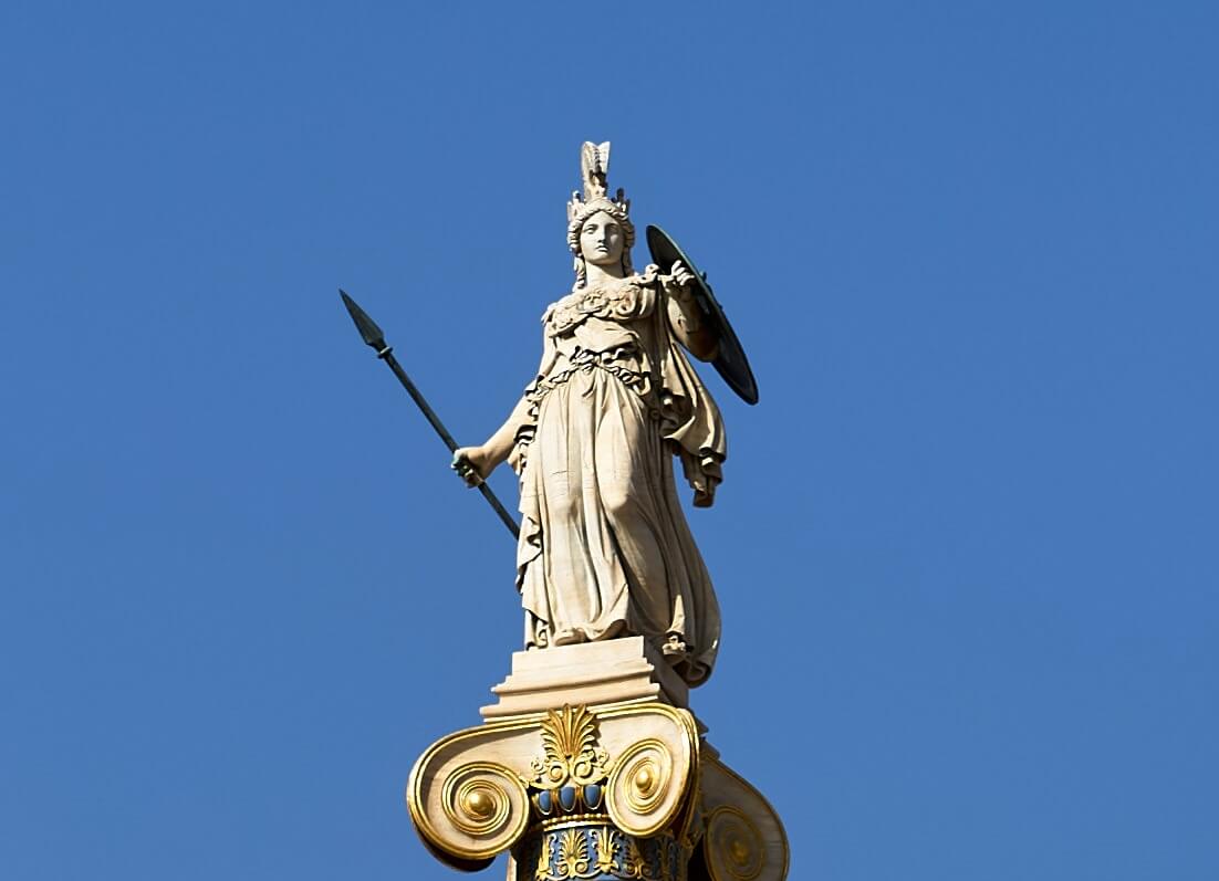 Statue of Goddess Athena in the Academy of Athens Goddess Athena Mother of Annabeth