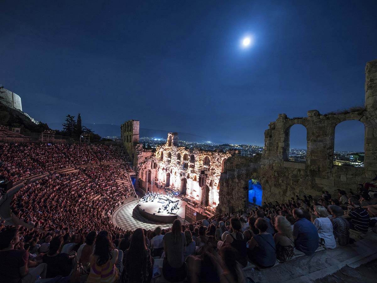 Odeon of Herodes Atticus Night performance at the Odeon of Herodes Atticus in Athens