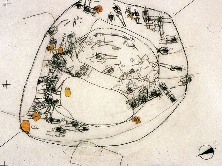 Figure 1 in Papagrigorakis et al. 2006* Plan of the Kerameikos mass burial