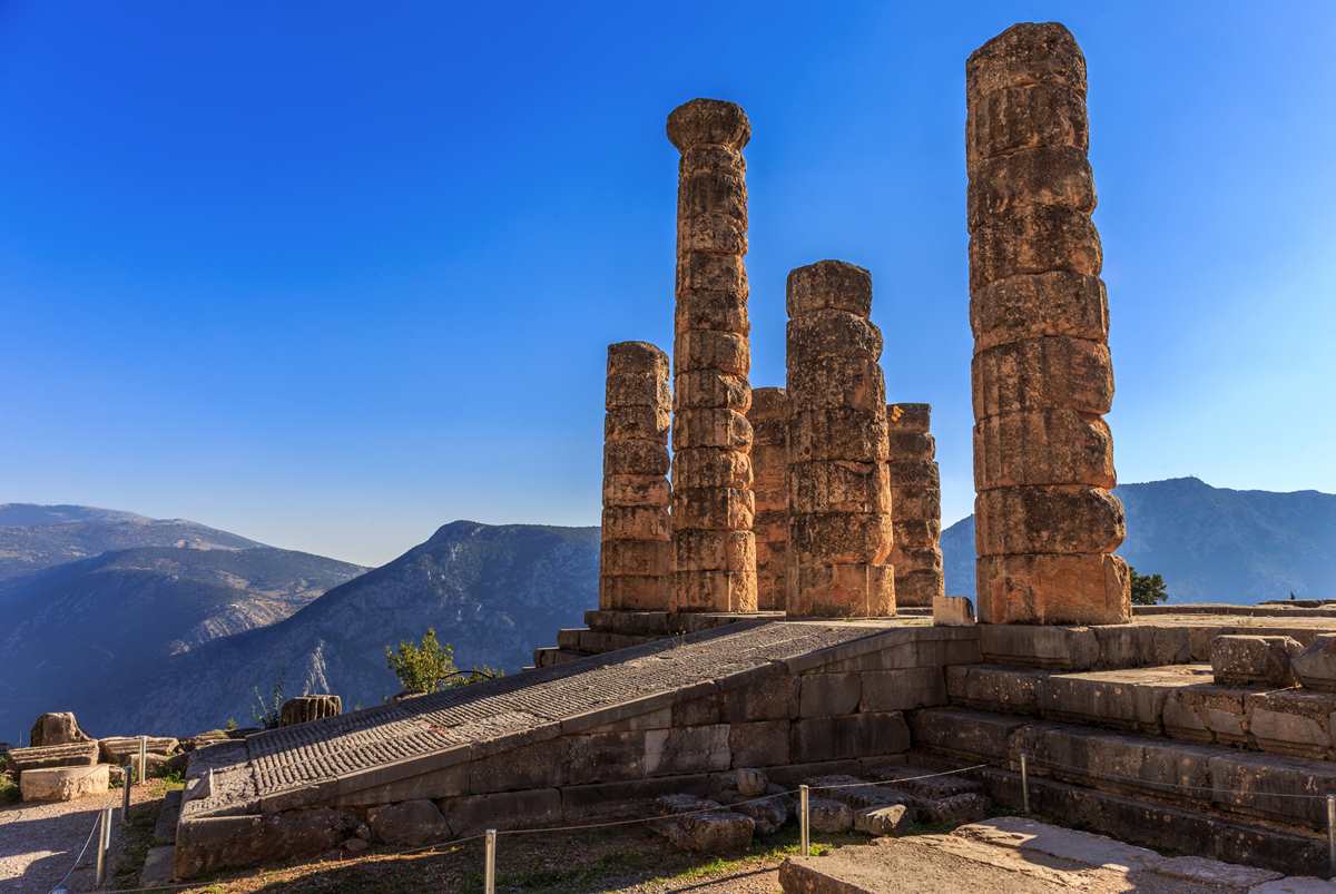 The Temple of Apollo Percy Jackson tour in Delphi Greece