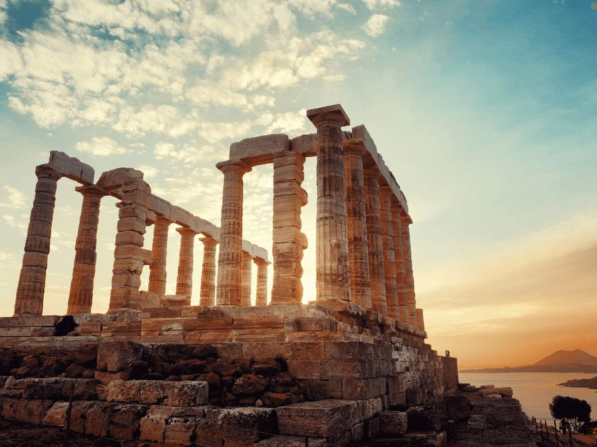 Landmark in Sounio, Athens Greece Percy Jackson tour at the Temple of Poseidon