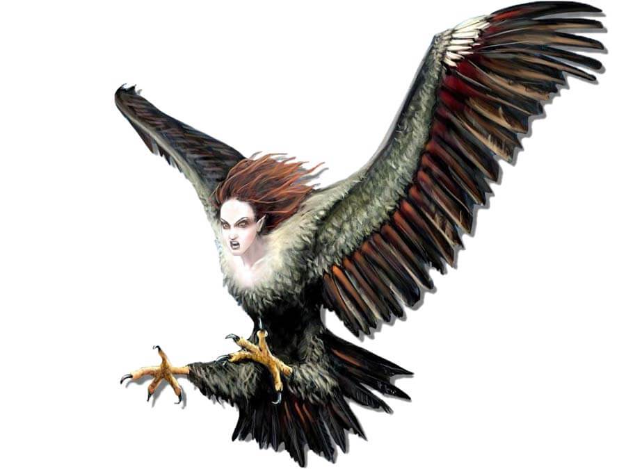 Representation of a Harpie, a mythological creature